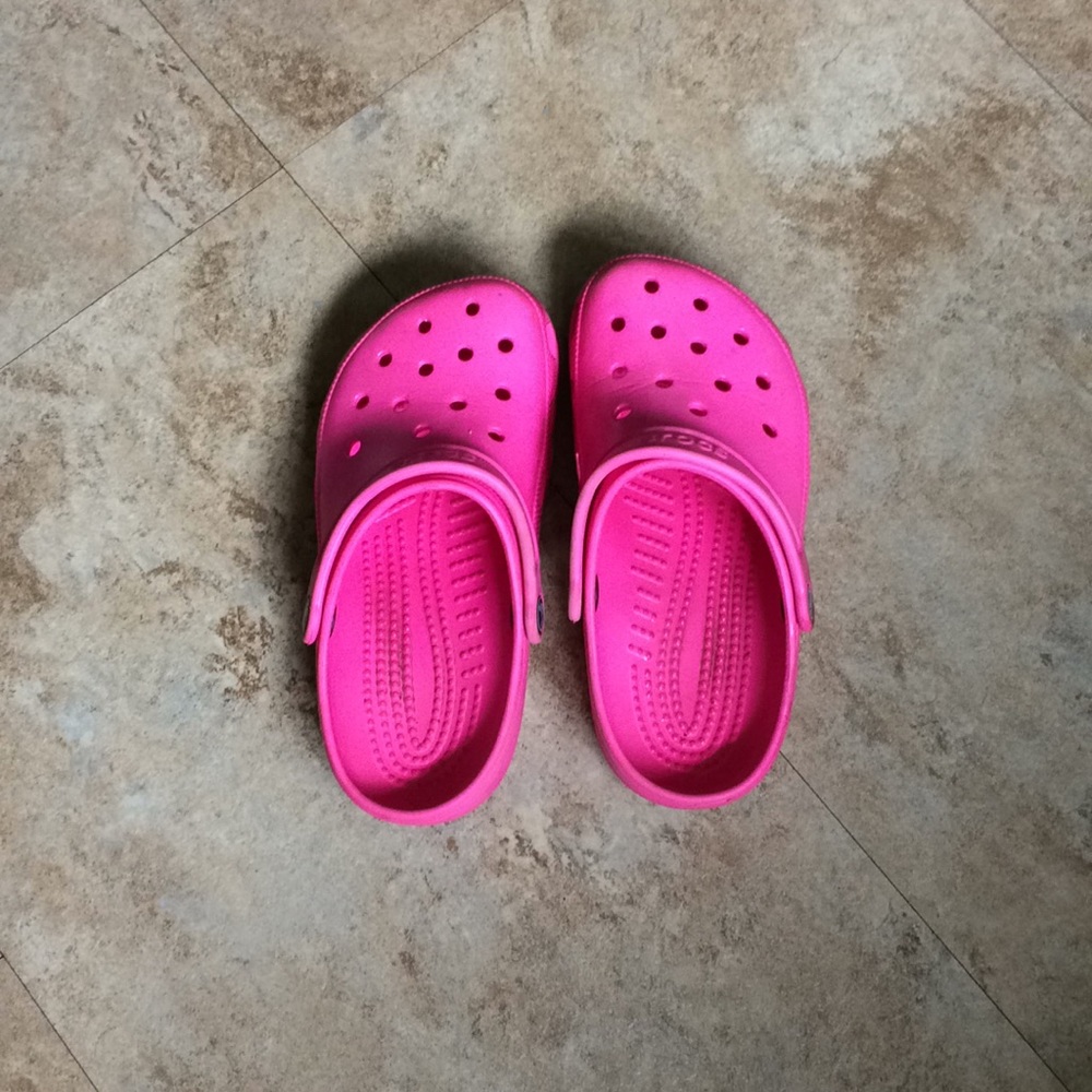 Pink crocs